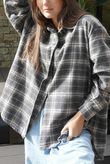 Patrick Plaid Brushed Cotton Shirt Grey